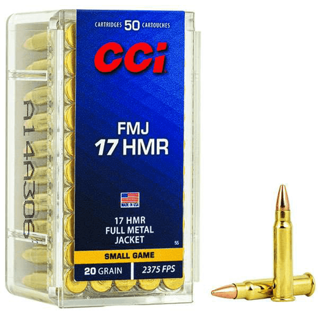 CCI Gamepoint 17 HMR 20 gr Full Metal Jacket 50 Per Box Rimfire Ammunition CCI Gamepoint 17 HMR 20 gr Full Metal Jacket 50 Per Box Rimfire Ammunition
