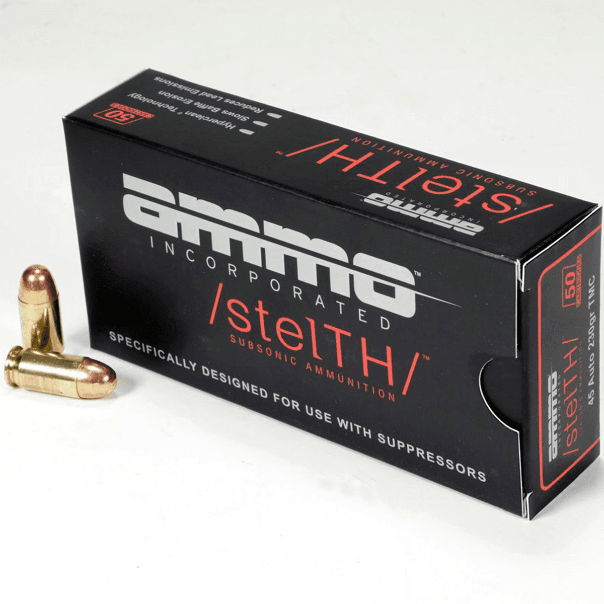 Ammo Inc stelTH 45 ACP 230 gr Total Metal Case 50 Per Box Ammo Inc stelTH 45 ACP 230 gr Total Metal Case 50 Per Box