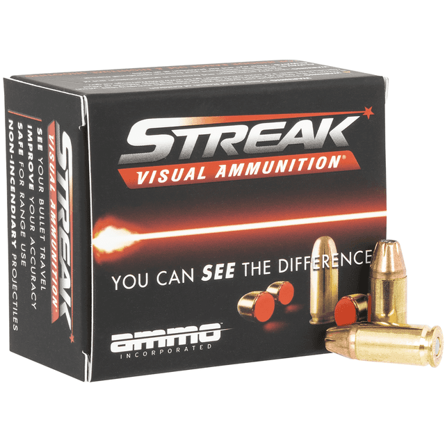 Ammo Inc Streak Visual RED 9mm Luger 124 gr Jacket Hollow Point 20 Per Box Ammo Inc Streak Visual RED 9mm Luger 124 gr Jacket Hollow Point 20 Per Box