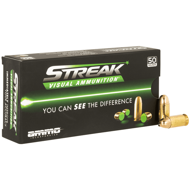 Ammo Inc Streak Visual GREEN 45 ACP 230 gr Total Metal Case 50 Per Box Ammo Inc Streak Visual GREEN 45 ACP 230 gr Total Metal Case 50 Per Box