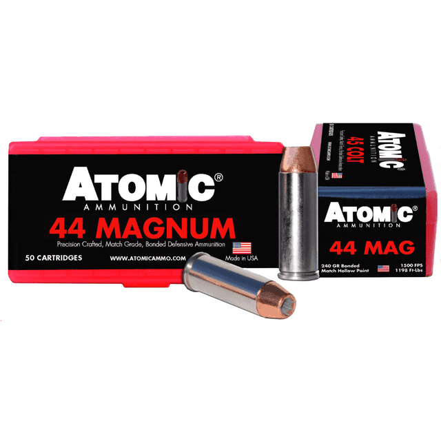 Atomic Ammunition Precision Craft Pistol 44 Rem Mag Bonded Match Hollow Point 240 grain, 50 Per Box - 00440 Atomic Ammunition Precision Craft Pistol 44 Rem Mag Bonded Match Hollow Point 240 grain, 50 Per Box - 00440