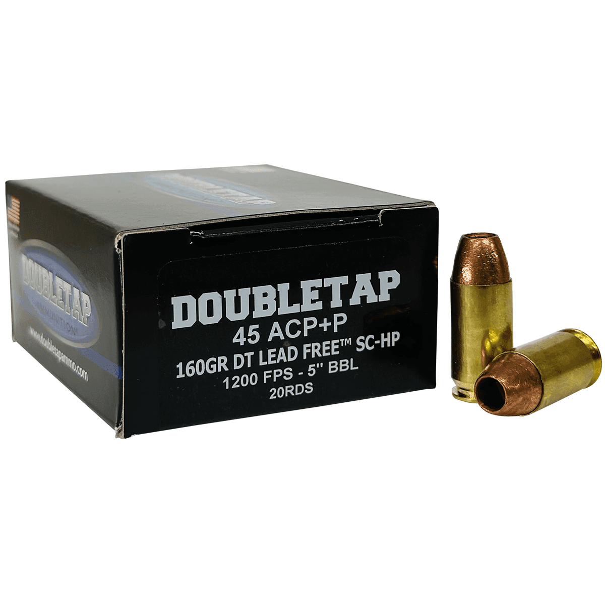 DoubleTap Ammunition 45A160XM 45 ACP 160 gr Lead Free Hollow Point 20 Per Box DoubleTap Ammunition 45A160XM 45 ACP 160 gr Lead Free Hollow Point 20 Per Box