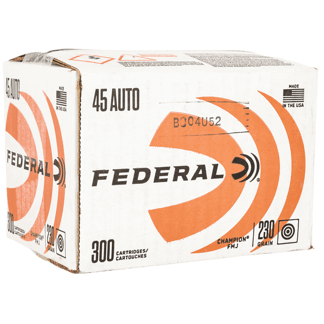 Federal C45230A300 Champion Training 45 ACP 230 gr Full Metal Jacket 300 Per Box Federal C45230A300 Champion Training 45 ACP 230 gr Full Metal Jacket 300 Per Box