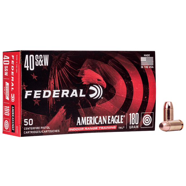 Federal AE40N1 American Eagle Indoor Range Training 40 S&W 180 gr Total Metal Jacket 50 Per Box Federal AE40N1 American Eagle Indoor Range Training 40 S&W 180 gr Total Metal Jacket 50 Per Box