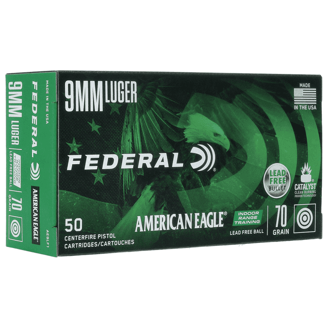 Federal AE9LF1 American Eagle IRT 9mm Luger 70 gr Lead Free IRT 50 Per Box Federal AE9LF1 American Eagle IRT 9mm Luger 70 gr Lead Free IRT 50 Per Box