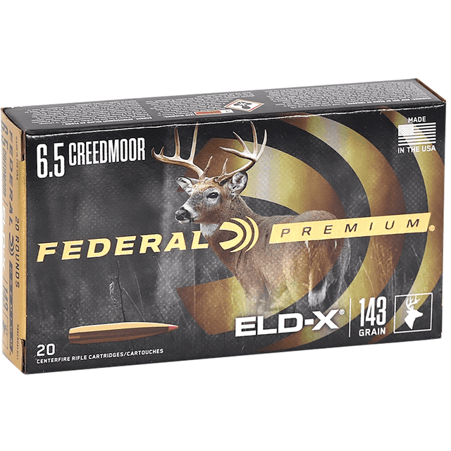 Federal Premium ELD-X 6.5 Creedmoor 143 gr Extremely Low Drag eXpanding 20 Per Box Federal Premium ELD-X 6.5 Creedmoor 143 gr Extremely Low Drag eXpanding 20 Per Box