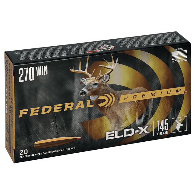Federal Premium ELD-X 270 Win 145 gr Extremely Low Drag eXpanding 20 Per Box Federal Premium ELD-X 270 Win 145 gr Extremely Low Drag eXpanding 20 Per Box