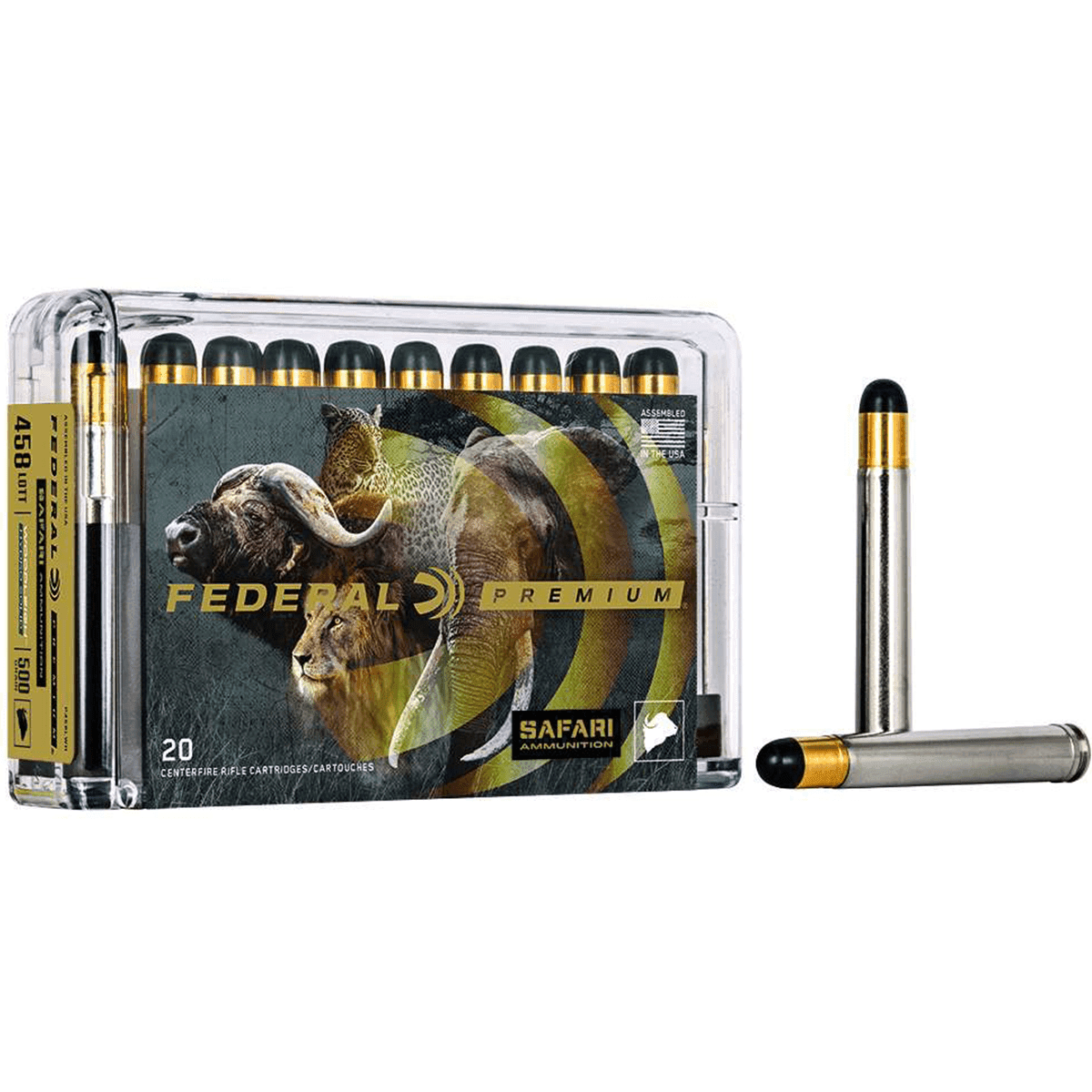 Federal Premium Safari Cape-Shok 458 Lott 500 gr Woodleigh Hydro Solid 20 Per Box Federal Premium Safari Cape-Shok 458 Lott 500 gr Woodleigh Hydro Solid 20 Per Box