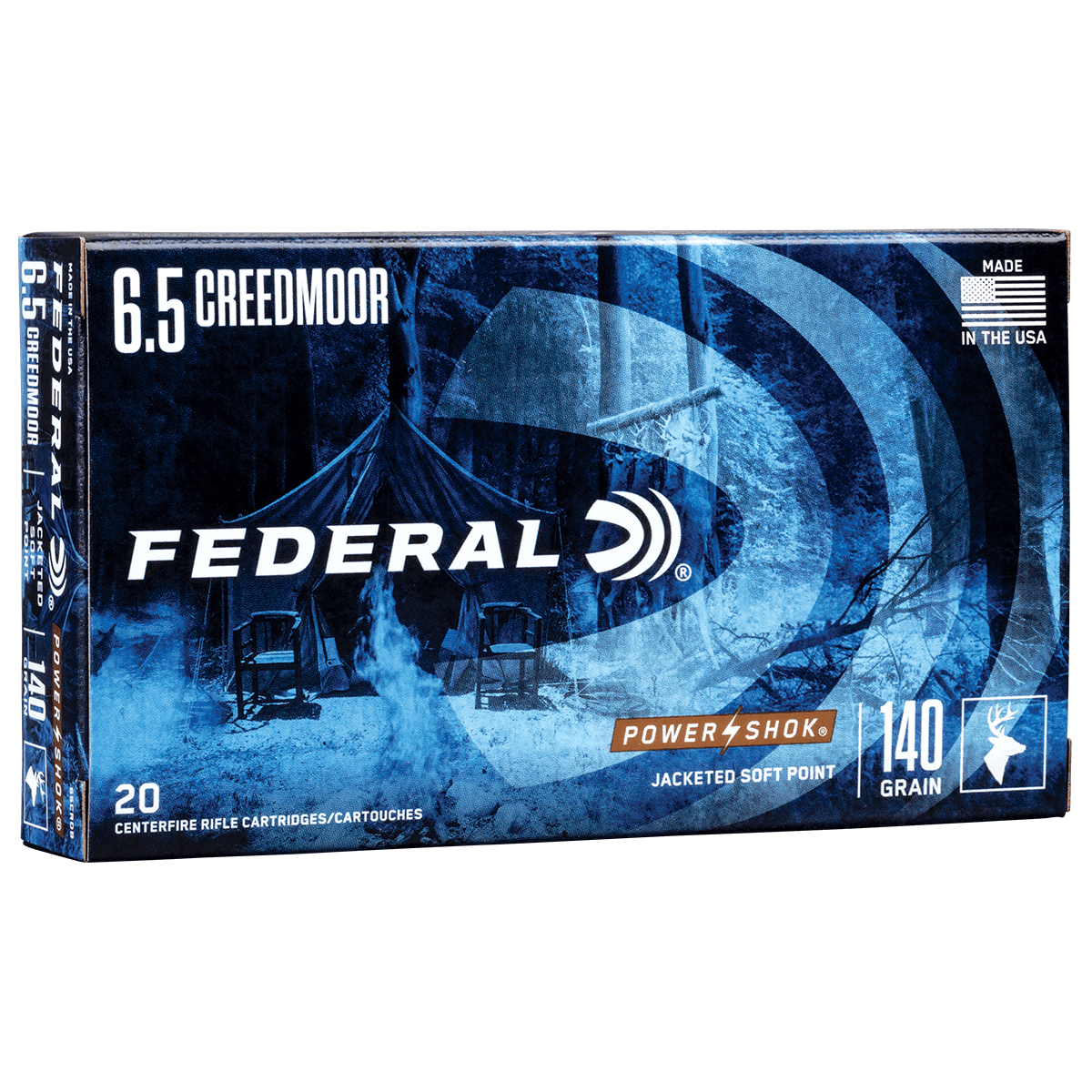 Federal Power-Shok 6.5 Creedmoor 140 gr Jacketed Soft Point 20 Per Box Federal Power-Shok 6.5 Creedmoor 140 gr Jacketed Soft Point 20 Per Box