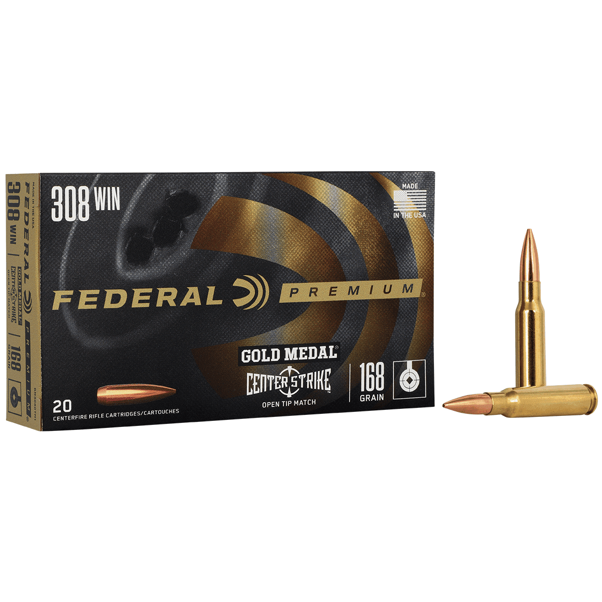 Federal Premium Gold Medal 308 Win 168 gr Open Tip Match 20 Per Box Federal Premium Gold Medal 308 Win 168 gr Open Tip Match 20 Per Box