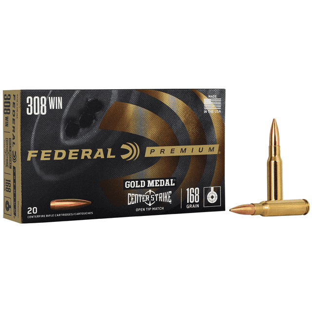 Federal Premium Gold Medal 308 Win 168 gr Open Tip Match 20 Per Box Federal Premium Gold Medal 308 Win 168 gr Open Tip Match 20 Per Box