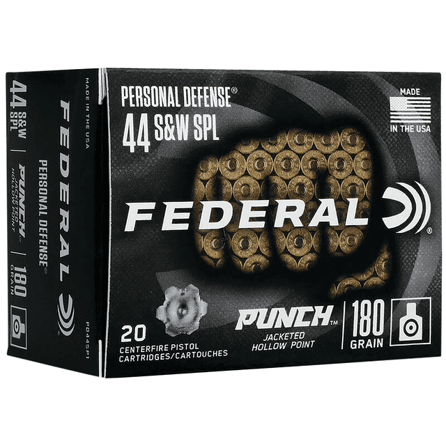 Federal PD44SP1 Premium Personal Defense 44 S&W Spl 180 gr Jacketed Hollow Point 20 Per Box Federal PD44SP1 Premium Personal Defense 44 S&W Spl 180 gr Jacketed Hollow Point 20 Per Box