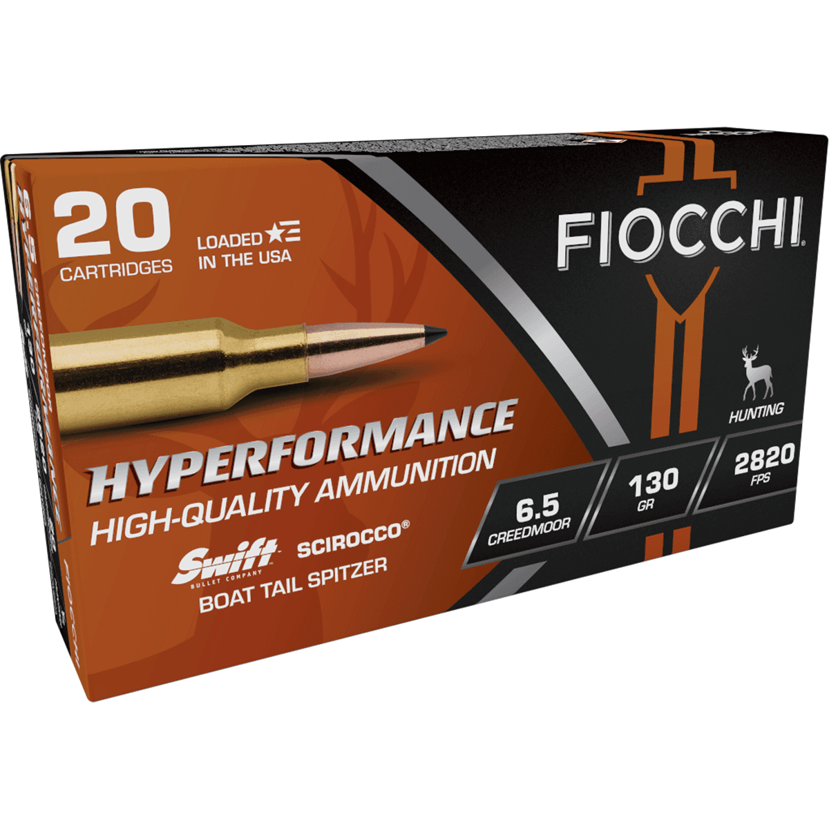 Fiocchi Hyperformance 6.5 Creedmoor 130 gr Swift Scirocco II Boat Tail Spitzer 20 Per Box Fiocchi Hyperformance 6.5 Creedmoor 130 gr Swift Scirocco II Boat Tail Spitzer 20 Per Box