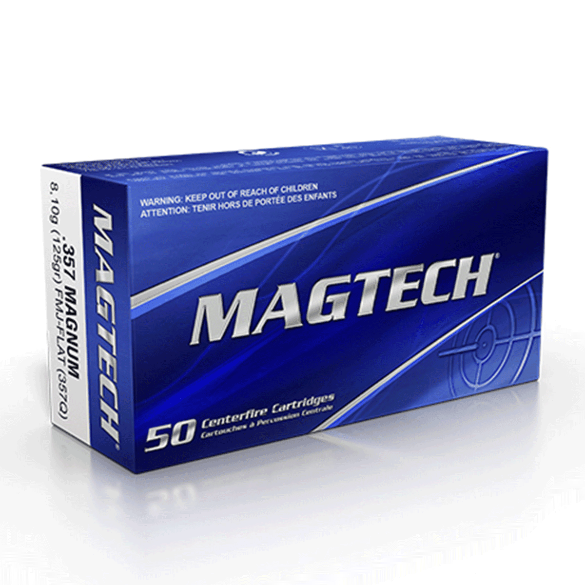 Magtech 357 Mag 125 gr Full Metal Jacket Flat Point 50rd Magtech 357 Mag 125 gr Full Metal Jacket Flat Point 50rd