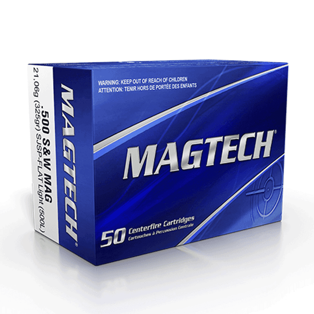 Magtech 500 S&W Mag 325 gr Semi Jacketed Soft Point Flat Light 20rd 500L Magtech 500 S&W Mag 325 gr Semi Jacketed Soft Point Flat Light 20rd 500L