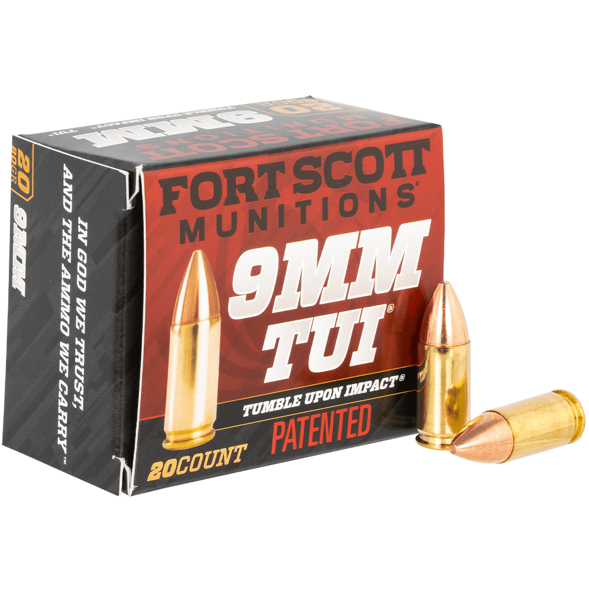 Fort Scott Munitions Tumble Upon Impact (TUI) 9mm Luger 80 gr Solid Copper Spun 20 Per Box Fort Scott Munitions Tumble Upon Impact (TUI) 9mm Luger 80 gr Solid Copper Spun 20 Per Box
