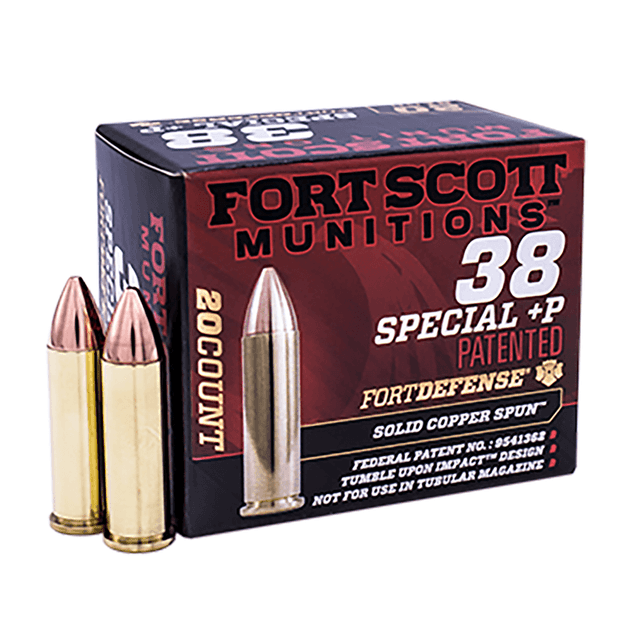 Fort Scott Munitions 38+P081SCV Tumble Upon Impact (TUI) 38 Special +P 81 gr Solid Copper Spun 20 Per Box Fort Scott Munitions 38+P081SCV Tumble Upon Impact (TUI) 38 Special +P 81 gr Solid Copper Spun 20 Per Box