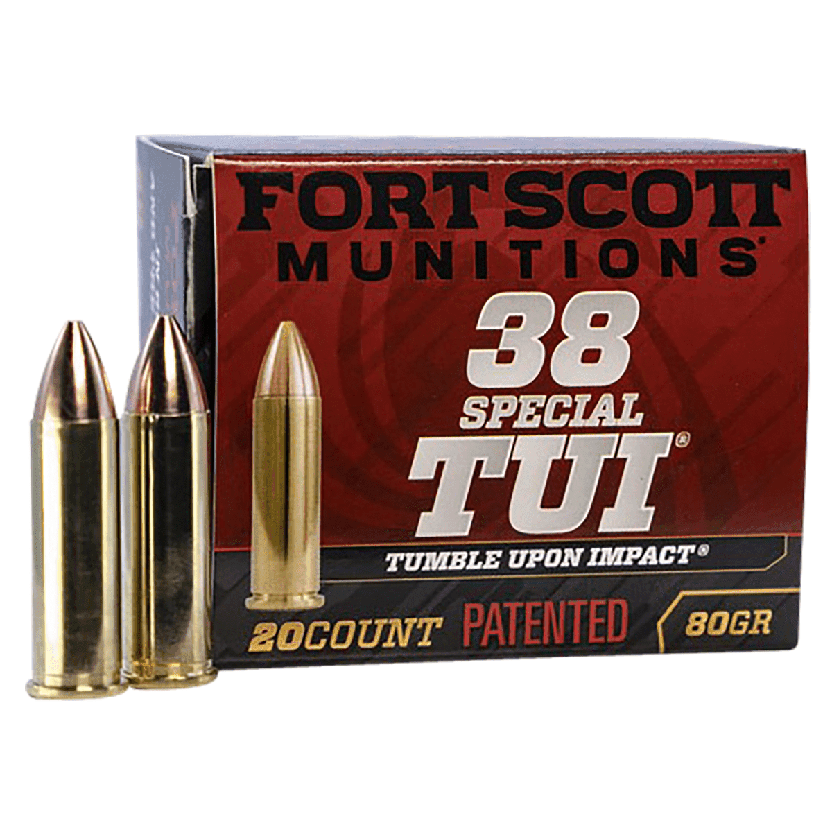 Fort Scott Munitions 38SPL080SCV Tumble Upon Impact (TUI) 38 Special +P 80 gr Solid Copper Spun 20 Per Box Fort Scott Munitions 38SPL080SCV Tumble Upon Impact (TUI) 38 Special +P 80 gr Solid Copper Spun 20 Per Box