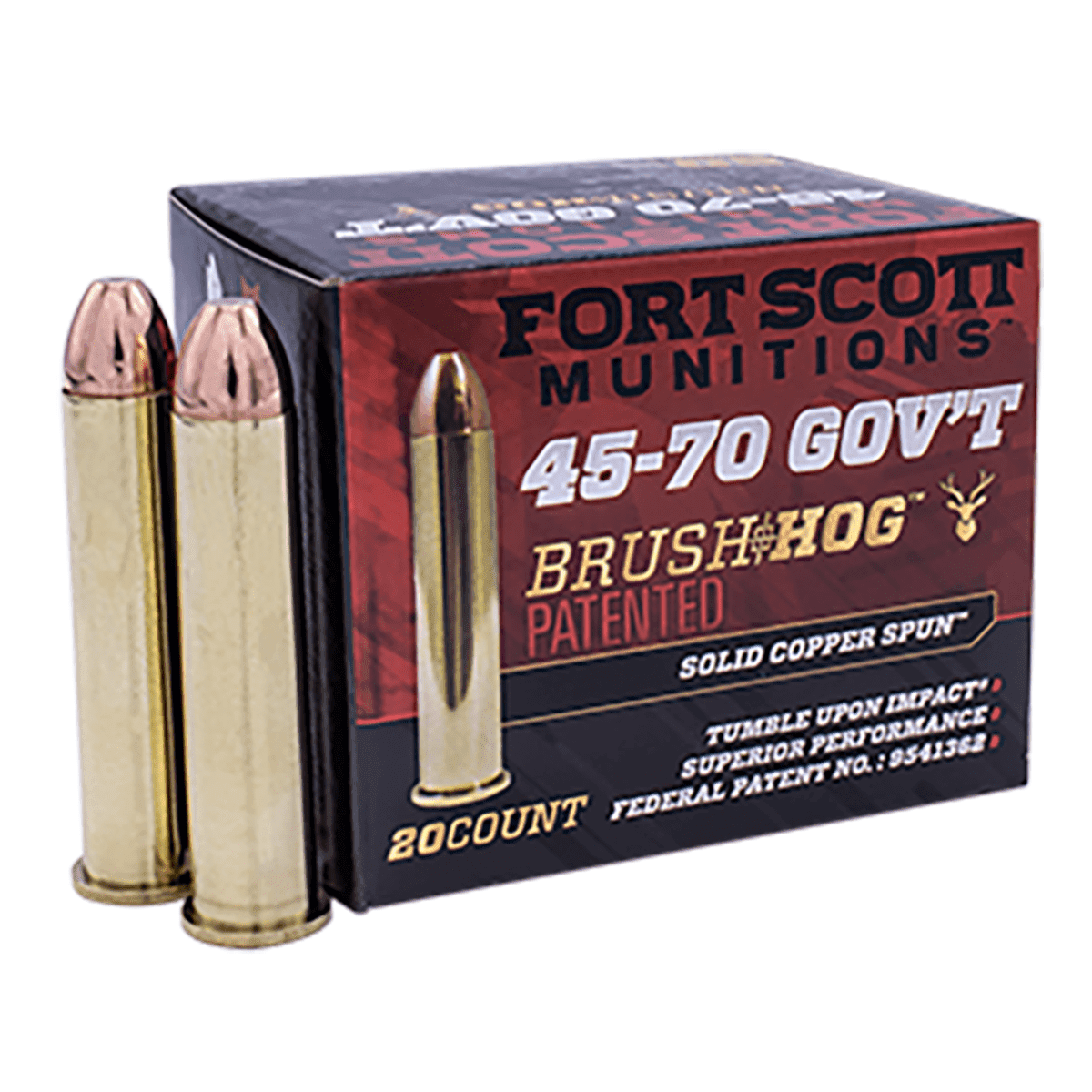 Fort Scott Munitions 4570300SCV1 Tumble Upon Impact (TUI) Brush Hog 45-70 Gov 300 gr Solid Copper Spun 20 Per Box Fort Scott Munitions 4570300SCV1 Tumble Upon Impact (TUI) Brush Hog 45-70 Gov 300 gr Solid Copper Spun 20 Per Box