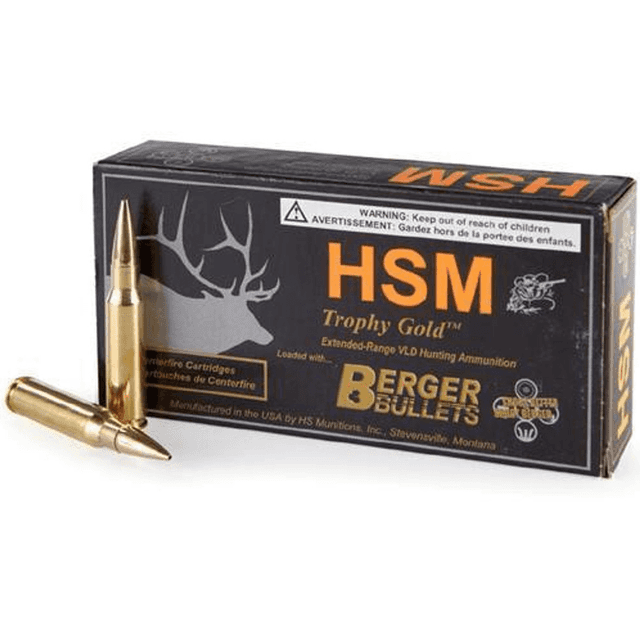 HSM Trophy Gold Extended Range 6.5x55 Swedish 130 gr Berger Hunting VLD Match 20 Per Box HSM Trophy Gold Extended Range 6.5x55 Swedish 130 gr Berger Hunting VLD Match 20 Per Box