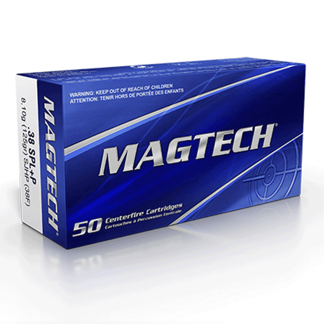 Magtech 38F Range/Training 38 Special +P 125 gr Semi Jacketed Hollow Point 50 Per Box Magtech 38F Range/Training 38 Special +P 125 gr Semi Jacketed Hollow Point 50 Per Box