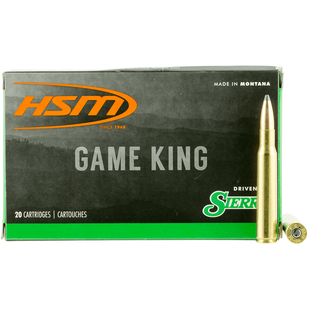 HSM 300641N Game King 30-06 Springfield 180 gr Sierra GameKing Spitzer Boat Tail 20 Per Box HSM 300641N Game King 30-06 Springfield 180 gr Sierra GameKing Spitzer Boat Tail 20 Per Box