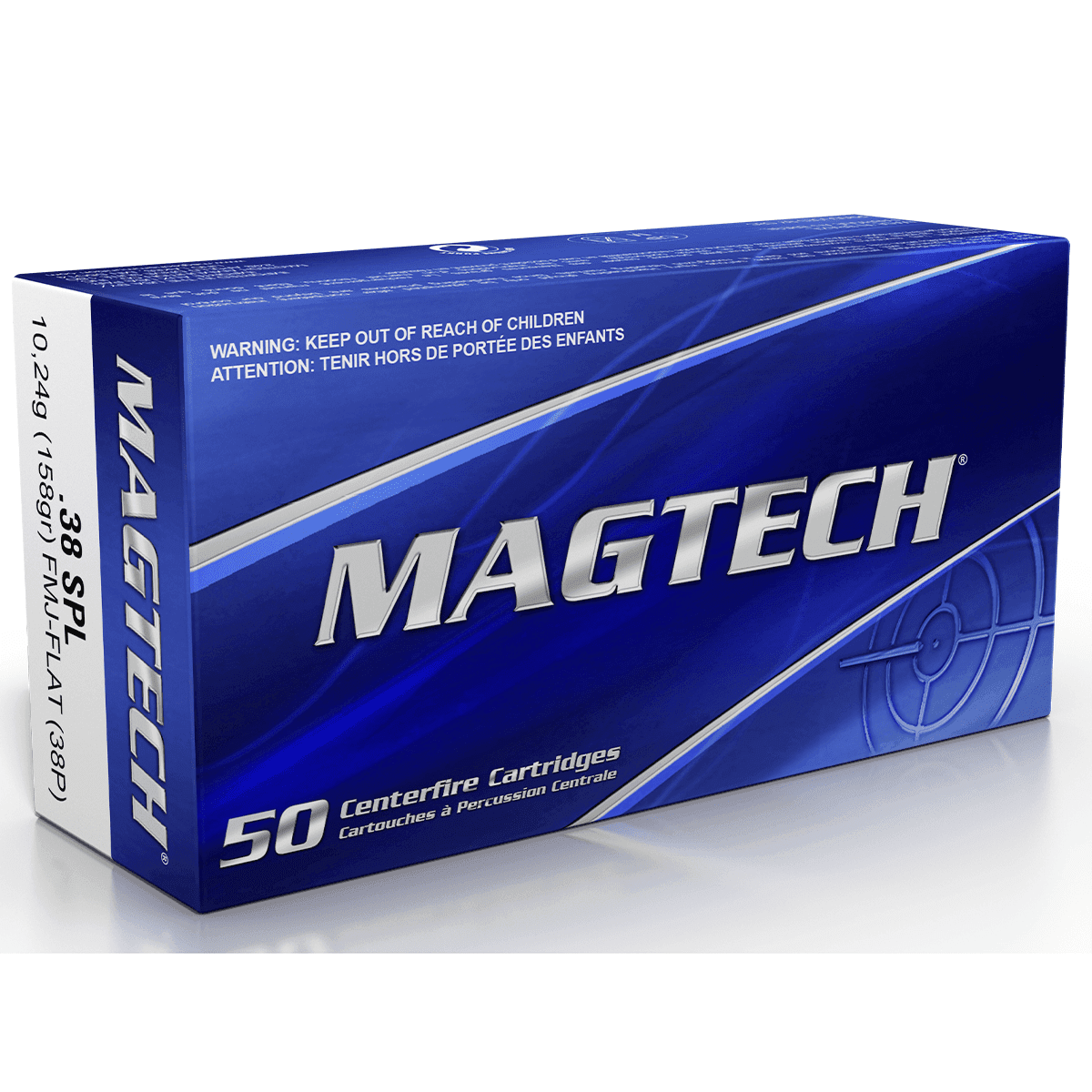Magtech 38P Range/Training 38 Special 158 gr Full Metal Jacket Flat Nose 50 Per Box Magtech 38P Range/Training 38 Special 158 gr Full Metal Jacket Flat Nose 50 Per Box
