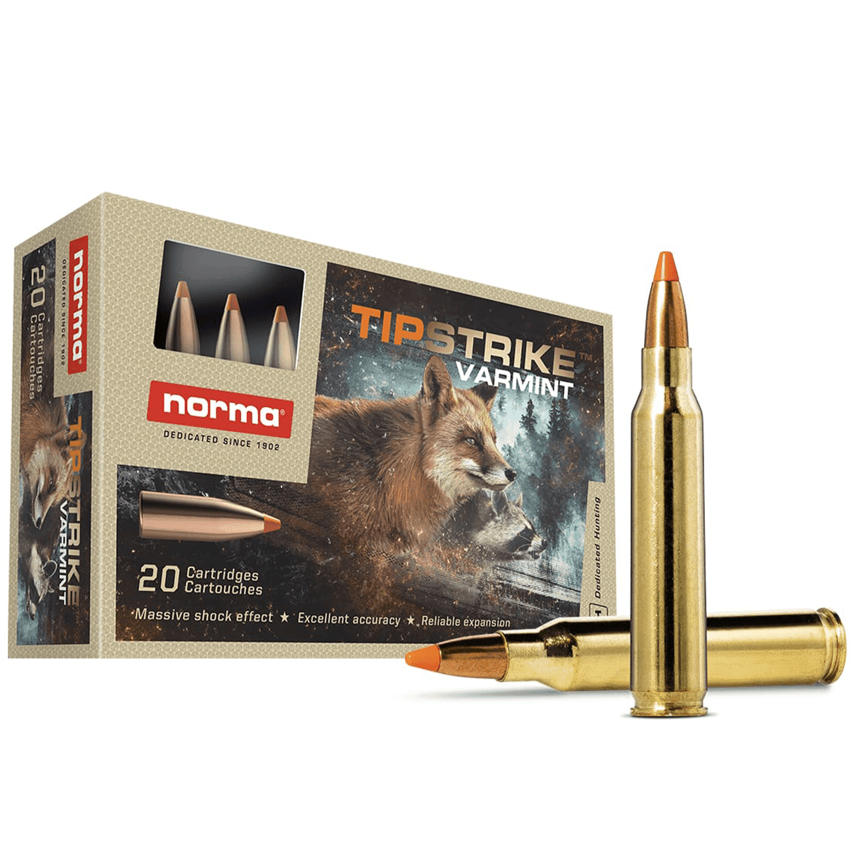 Norma Ammunition Dedicated Hunting Varmint 223 Rem 55 gr Polymer Tip 20 Per Box Norma Ammunition Dedicated Hunting Varmint 223 Rem 55 gr Polymer Tip 20 Per Box