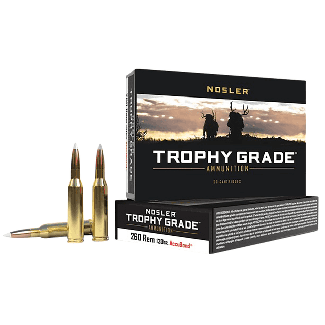 Nosler Trophy Grade 260 Rem 130 gr Nosler AccuBond 20 Per Box Nosler Trophy Grade 260 Rem 130 gr Nosler AccuBond 20 Per Box