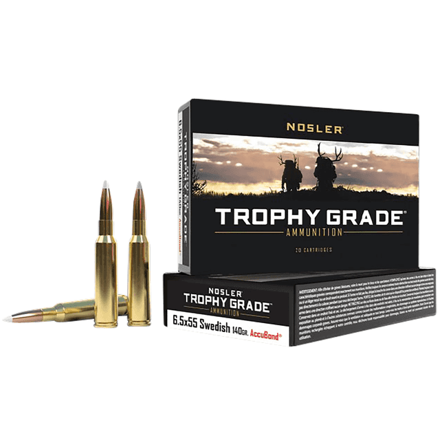 Nosler Trophy Grade 6.5x55 Swedish 140 gr Nosler AccuBond 20 Per Box Nosler Trophy Grade 6.5x55 Swedish 140 gr Nosler AccuBond 20 Per Box