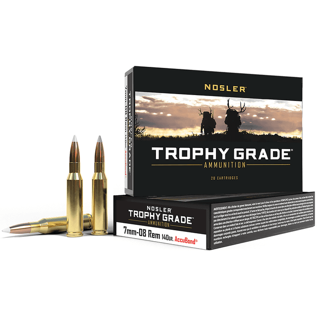 Nosler Trophy Grade 7mm-08 Rem 140 gr Nosler AccuBond 20 Per Box Nosler Trophy Grade 7mm-08 Rem 140 gr Nosler AccuBond 20 Per Box
