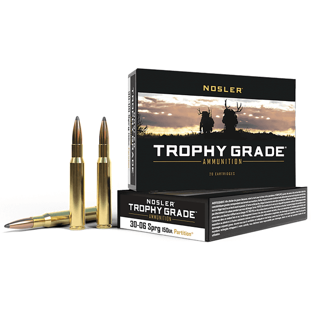 Nosler Trophy Grade 30-06 Springfield 150 gr Nosler Spitzer Partition 20 Per Box Nosler Trophy Grade 30-06 Springfield 150 gr Nosler Spitzer Partition 20 Per Box
