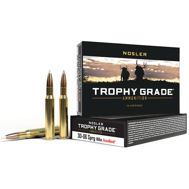 Nosler Trophy Grade 30-06 Springfield 180 gr Nosler AccuBond 20 Per Box Nosler Trophy Grade 30-06 Springfield 180 gr Nosler AccuBond 20 Per Box