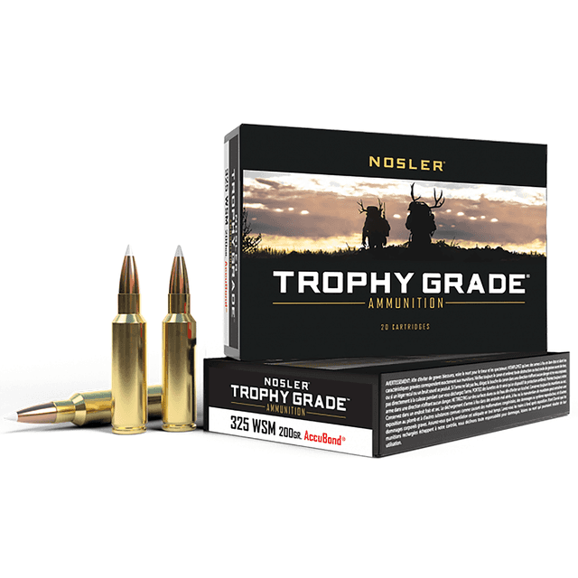 Nosler Trophy Grade 325 WSM 200 gr Nosler AccuBond 20 Per Box Nosler Trophy Grade 325 WSM 200 gr Nosler AccuBond 20 Per Box