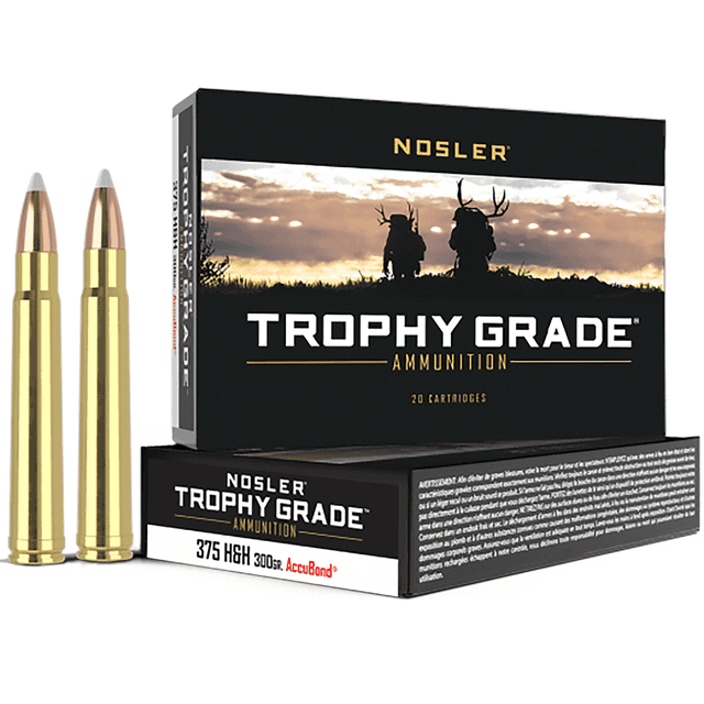 Nosler Trophy Grade 375 H&H Mag 300 gr Nosler AccuBond 20 Per Box Nosler Trophy Grade 375 H&H Mag 300 gr Nosler AccuBond 20 Per Box