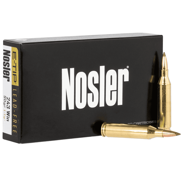 Nosler E-Tip Lead Free 243 Win 90 gr E Tip Lead Free 20 Per Box Nosler E-Tip Lead Free 243 Win 90 gr E Tip Lead Free 20 Per Box