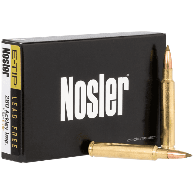 Nosler E-Tip 280 Ackley Improved 140 gr E Tip Lead Free 20 Per Box Nosler E-Tip 280 Ackley Improved 140 gr E Tip Lead Free 20 Per Box