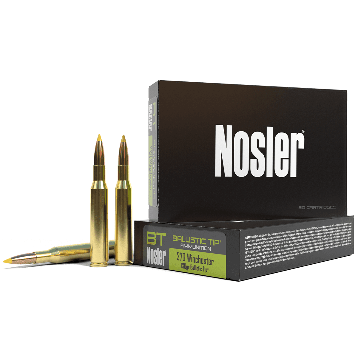 Nosler Ballistic Tip 270 Win 130 gr Spitzer Ballistic Tip 20 Per Box Nosler Ballistic Tip 270 Win 130 gr Spitzer Ballistic Tip 20 Per Box