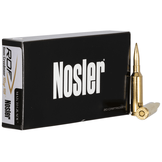 Nosler Match Grade RDF 6mm Creedmoor 105 gr RDF Hollow Point Boat Tail 20 Per Box Nosler Match Grade RDF 6mm Creedmoor 105 gr RDF Hollow Point Boat Tail 20 Per Box