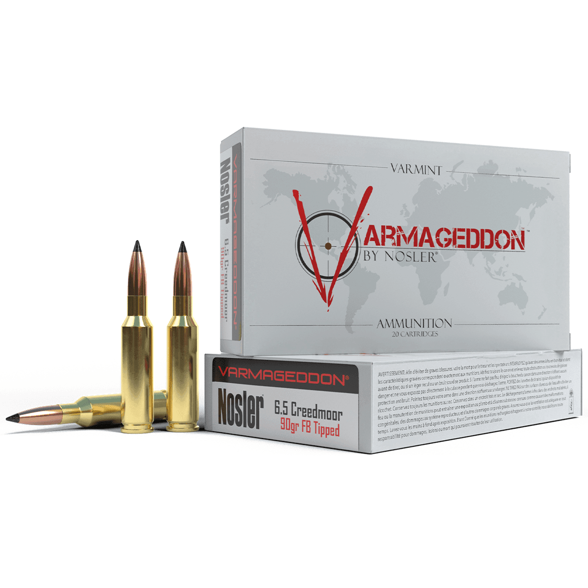 Nosler Varmageddon 6.5 Creedmoor 90 gr Flat Base Tipped 20 Per Box Nosler Varmageddon 6.5 Creedmoor 90 gr Flat Base Tipped 20 Per Box