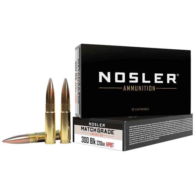 Nosler Match Grade 300 Blackout 220 gr Custom Competition Hollow Point Boat Tail 20 Per Box Nosler Match Grade 300 Blackout 220 gr Custom Competition Hollow Point Boat Tail 20 Per Box