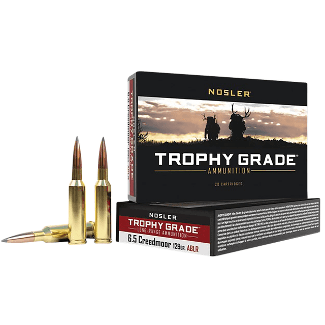 Nosler Trophy Grade Long-Range 6.5 Creedmoor 129 gr Nosler Spitzer AccuBond Long Range 20 Per Box Nosler Trophy Grade Long-Range 6.5 Creedmoor 129 gr Nosler Spitzer AccuBond Long Range 20 Per Box