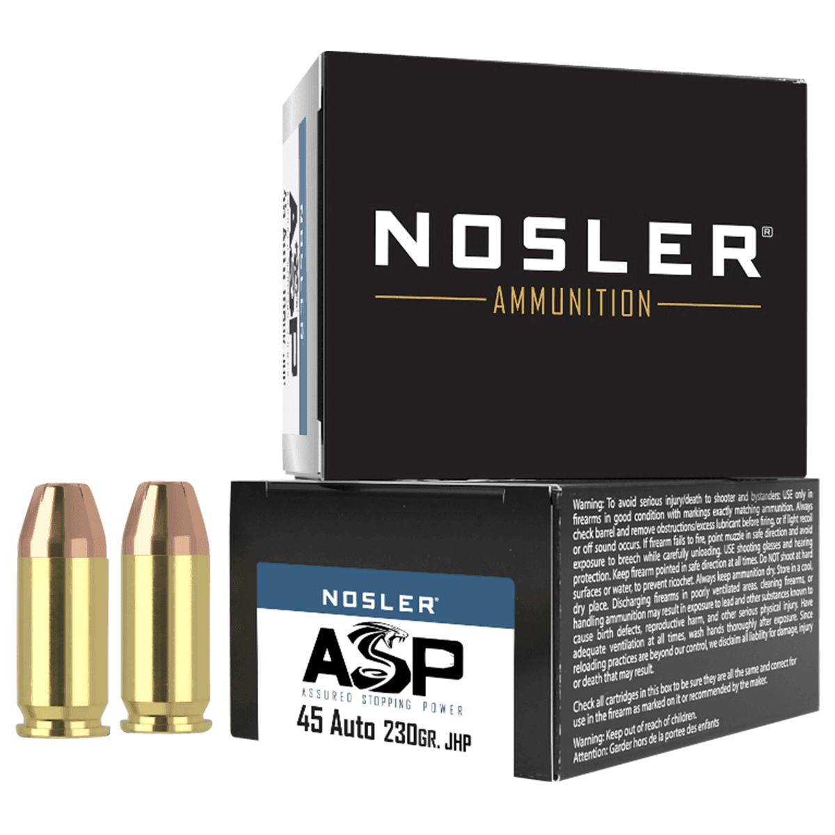 Nosler Assured Stopping Power Handgun 45 ACP 230 gr Jacket Hollow Point 20 Per Box Nosler Assured Stopping Power Handgun 45 ACP 230 gr Jacket Hollow Point 20 Per Box