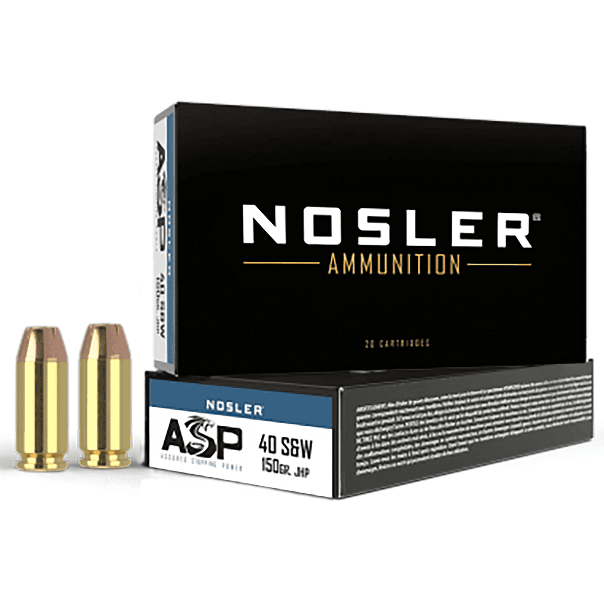 Nosler Assured Stopping Power Handgun 40 S&W 150 gr Jacket Hollow Point 50 Per Box Nosler Assured Stopping Power Handgun 40 S&W 150 gr Jacket Hollow Point 50 Per Box