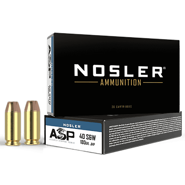Nosler Assured Stopping Power Handgun 40 S&W 180 gr Jacket Hollow Point 50 Per Box Nosler Assured Stopping Power Handgun 40 S&W 180 gr Jacket Hollow Point 50 Per Box