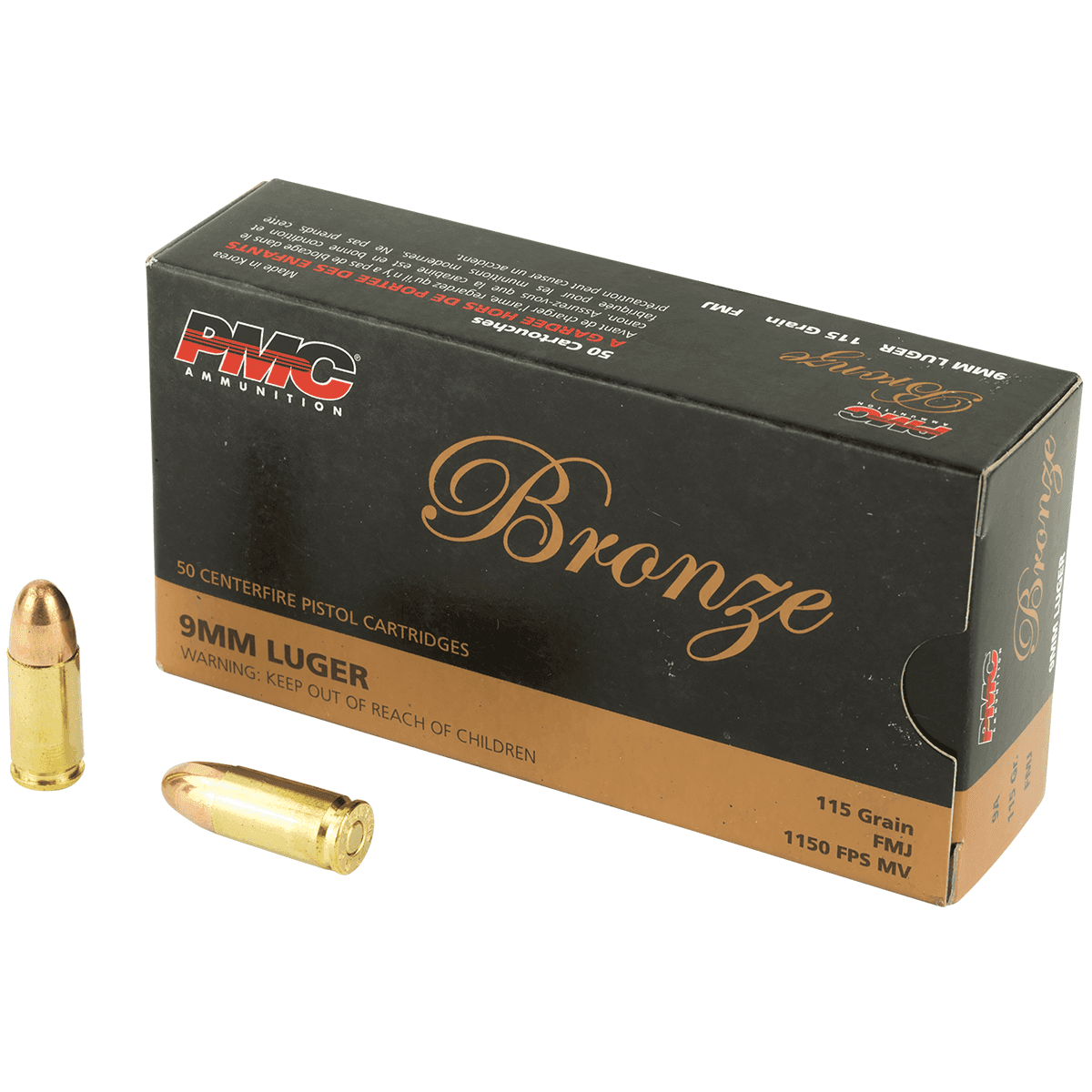 PMC 9A Bronze 9mm Luger 115 gr Full Metal Jacket 50 Per Box PMC 9A Bronze 9mm Luger 115 gr Full Metal Jacket 50 Per Box