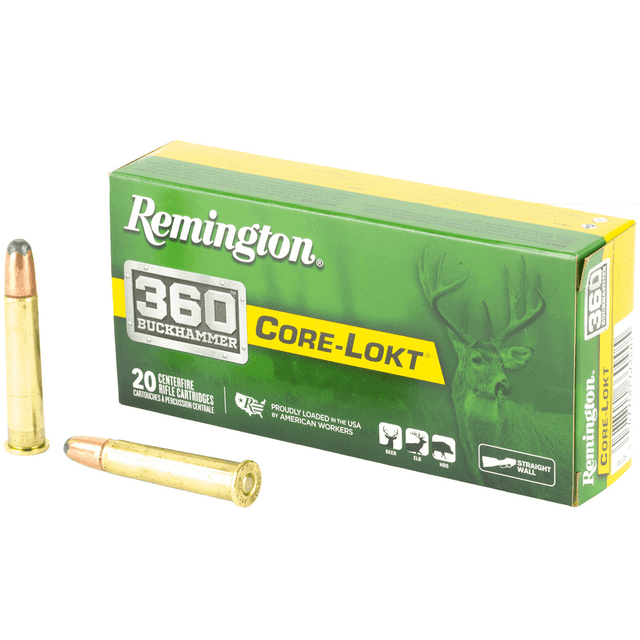 Remington Ammunition Core-Lokt 360 Buckhammer 200 gr Soft Point Core Lokt 20 Per Box Remington Ammunition Core-Lokt 360 Buckhammer 200 gr Soft Point Core Lokt 20 Per Box
