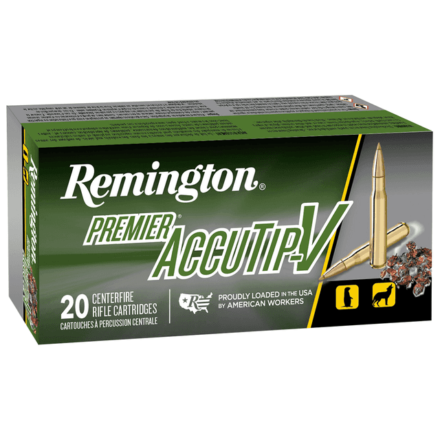 Remington Ammunition Premier Accutip-V 224 Valkyrie 60 gr AccuTip V Boat Tail 20 Per Box Remington Ammunition Premier Accutip-V 224 Valkyrie 60 gr AccuTip V Boat Tail 20 Per Box