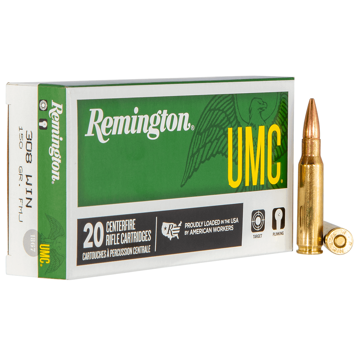 Remington Ammunition UMC 308 Win 150 gr Full Metal Jacket 20 Per Box Remington Ammunition UMC 308 Win 150 gr Full Metal Jacket 20 Per Box