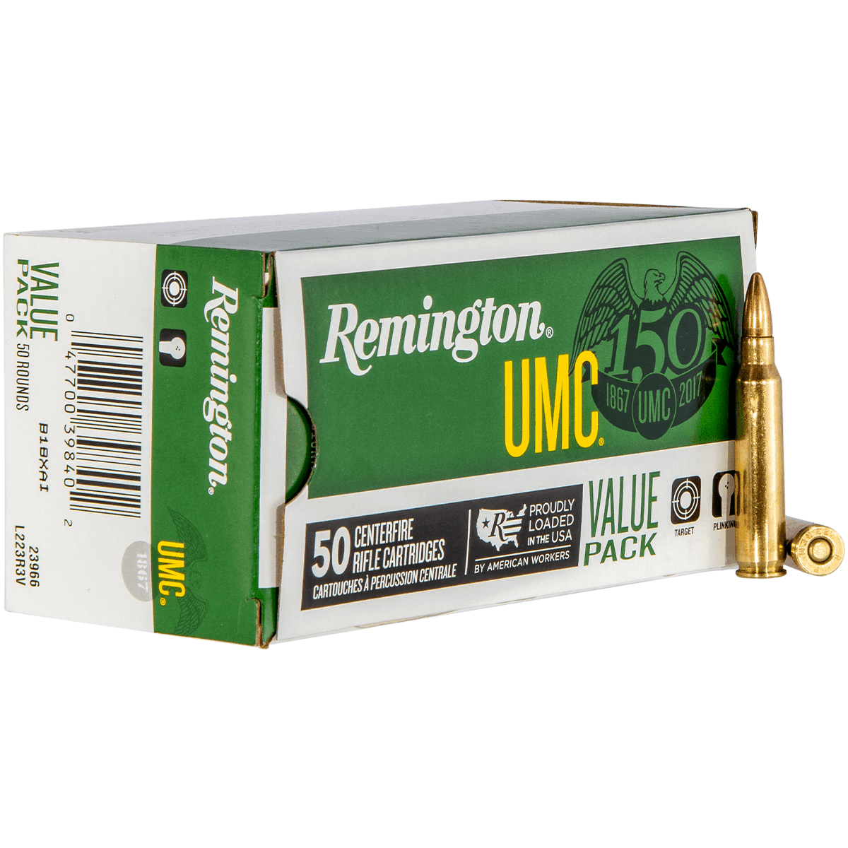 Remington Ammunition UMC Value Pack 223 Rem 55 gr Full Metal Jacket 50 Per Box Remington Ammunition UMC Value Pack 223 Rem 55 gr Full Metal Jacket 50 Per Box